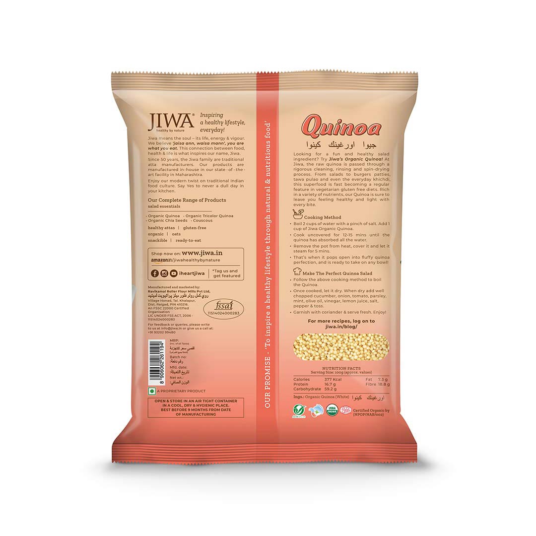 buy gluten free organic quinoa-nutrition chart-jiwa