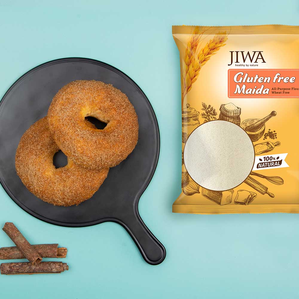 gluten free apple cider donuts made by jiwa's gluten free maida