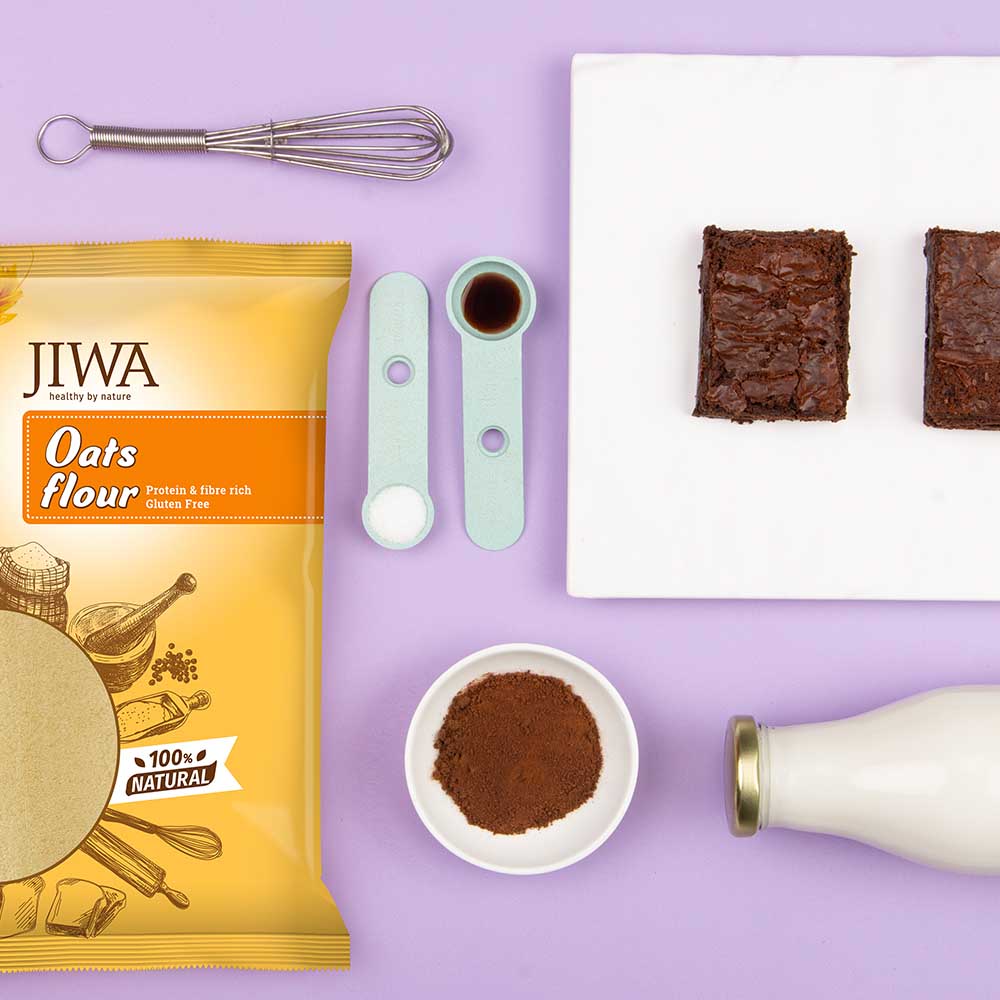 Make a healthy oats flour brownie recipe-jiwa
