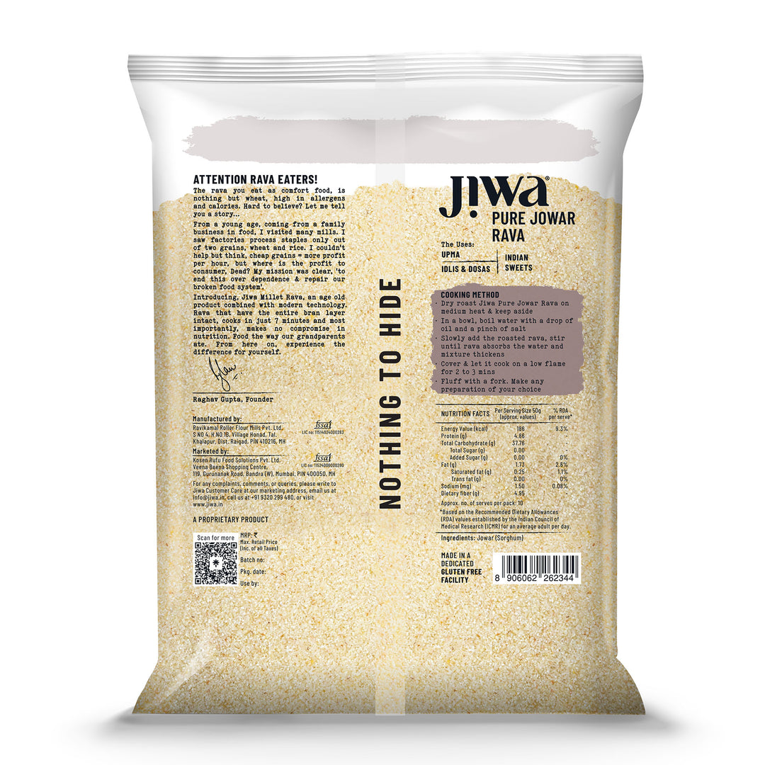 Jower Ravva Buy Pure Jowar Rava Online at Best Price in India | Jiwa.in