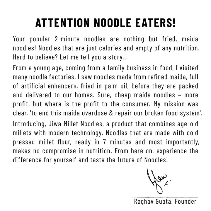 Instant Foxtail Millet Noodles