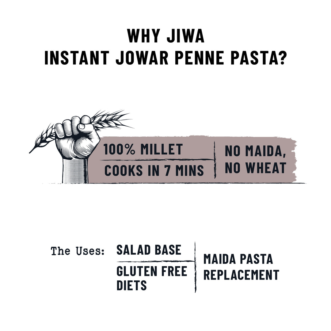 Instant Jowar Penne Pasta
