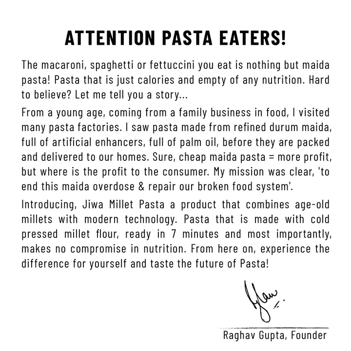 Instant Ragi Penne Pasta