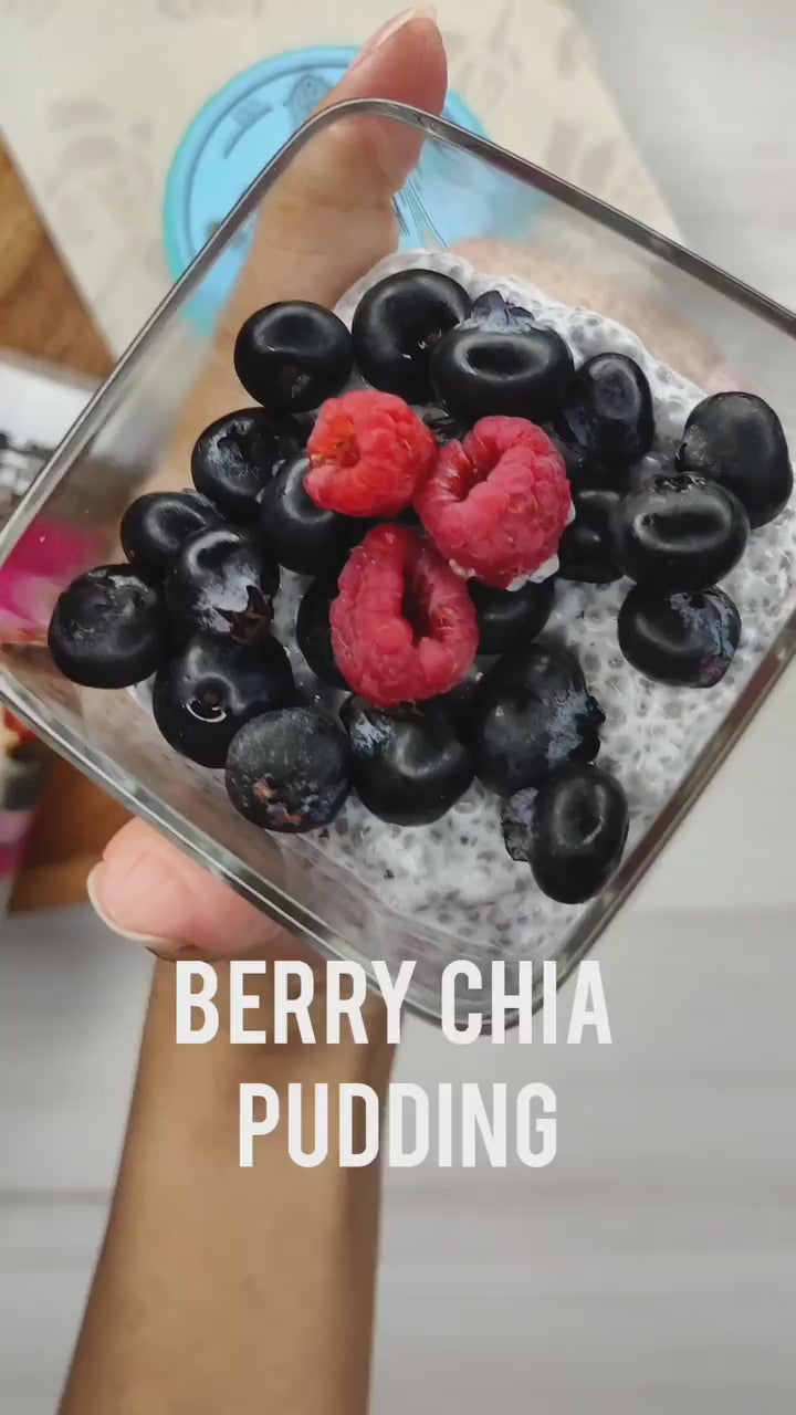 how to make berry chia pudding making by jiwa organic chia seed