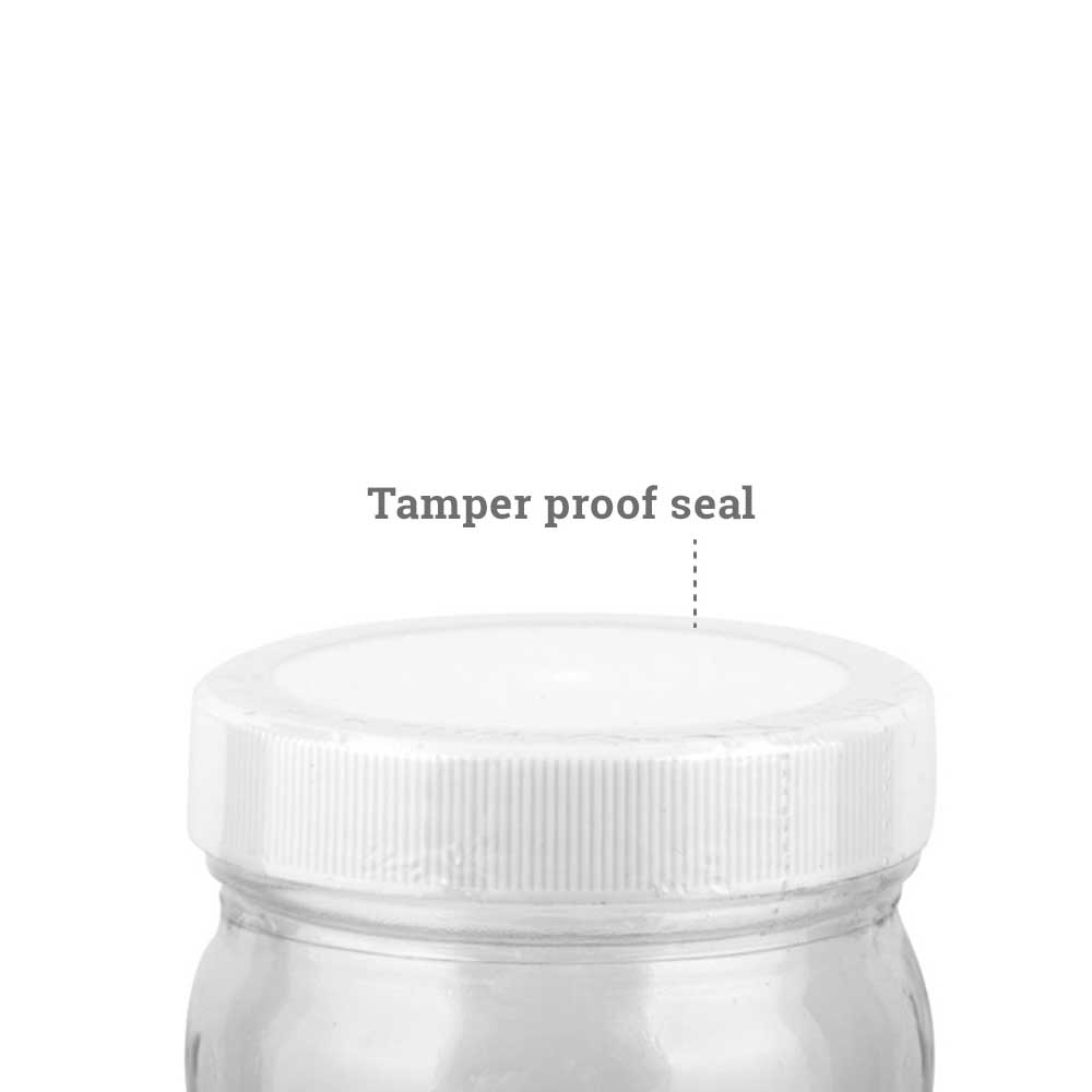 tamper proof seal of  jiwa organic chia seeds product 