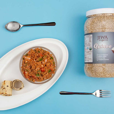 made healthy recipe by using organic quinoa 