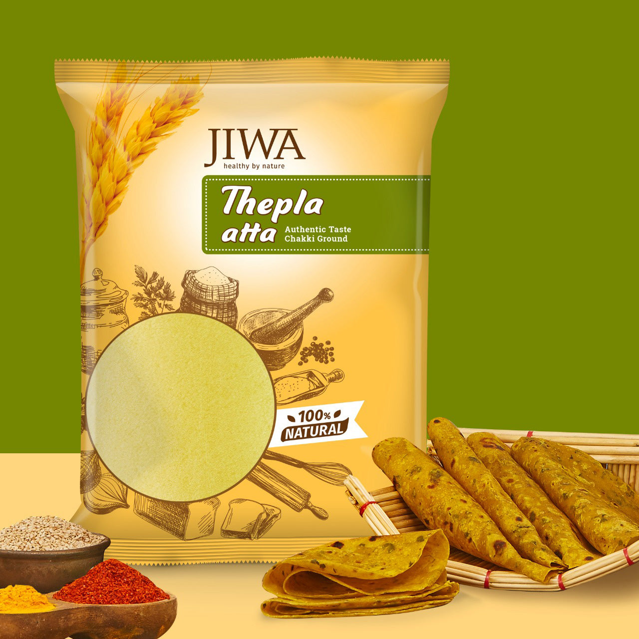 thepla online-jiwa organic atta