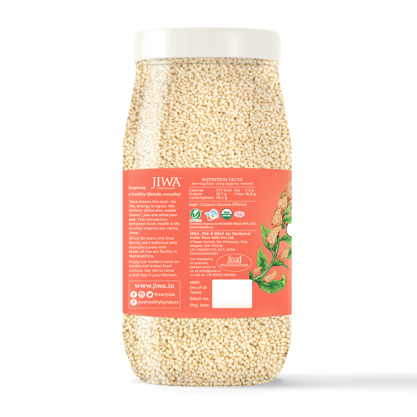 buy organic raw quinoa nutrition chart - jiwa