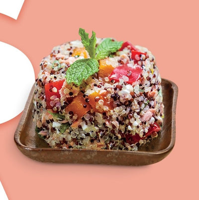 crab quinoa salad made by jiwa organic quinoa