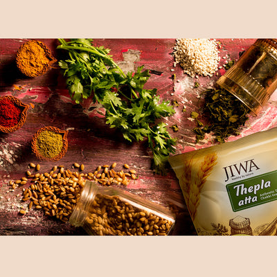 chakki fresh atta-jiwa organic food with seeds and powder