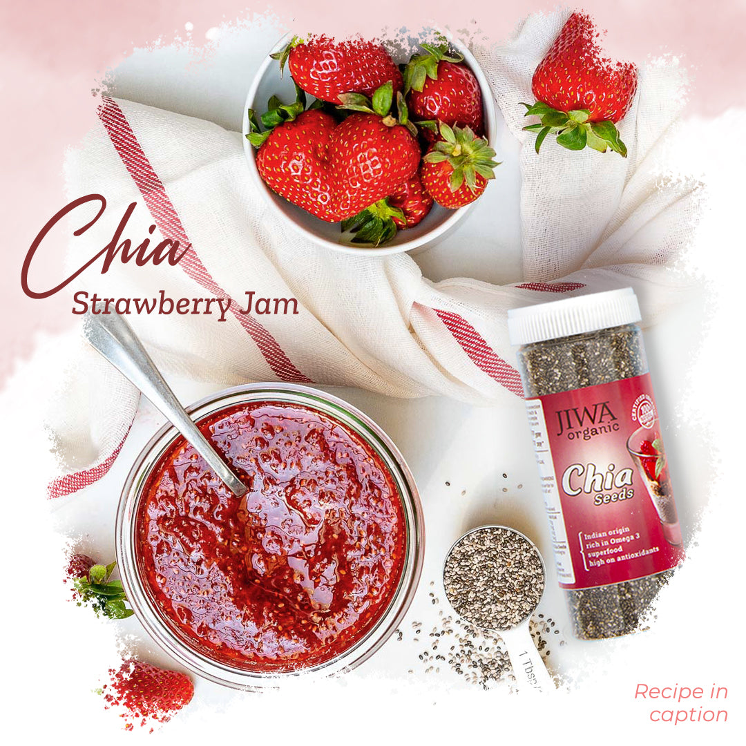 delicious chia strawberry jam using jiwa organic chia seeds